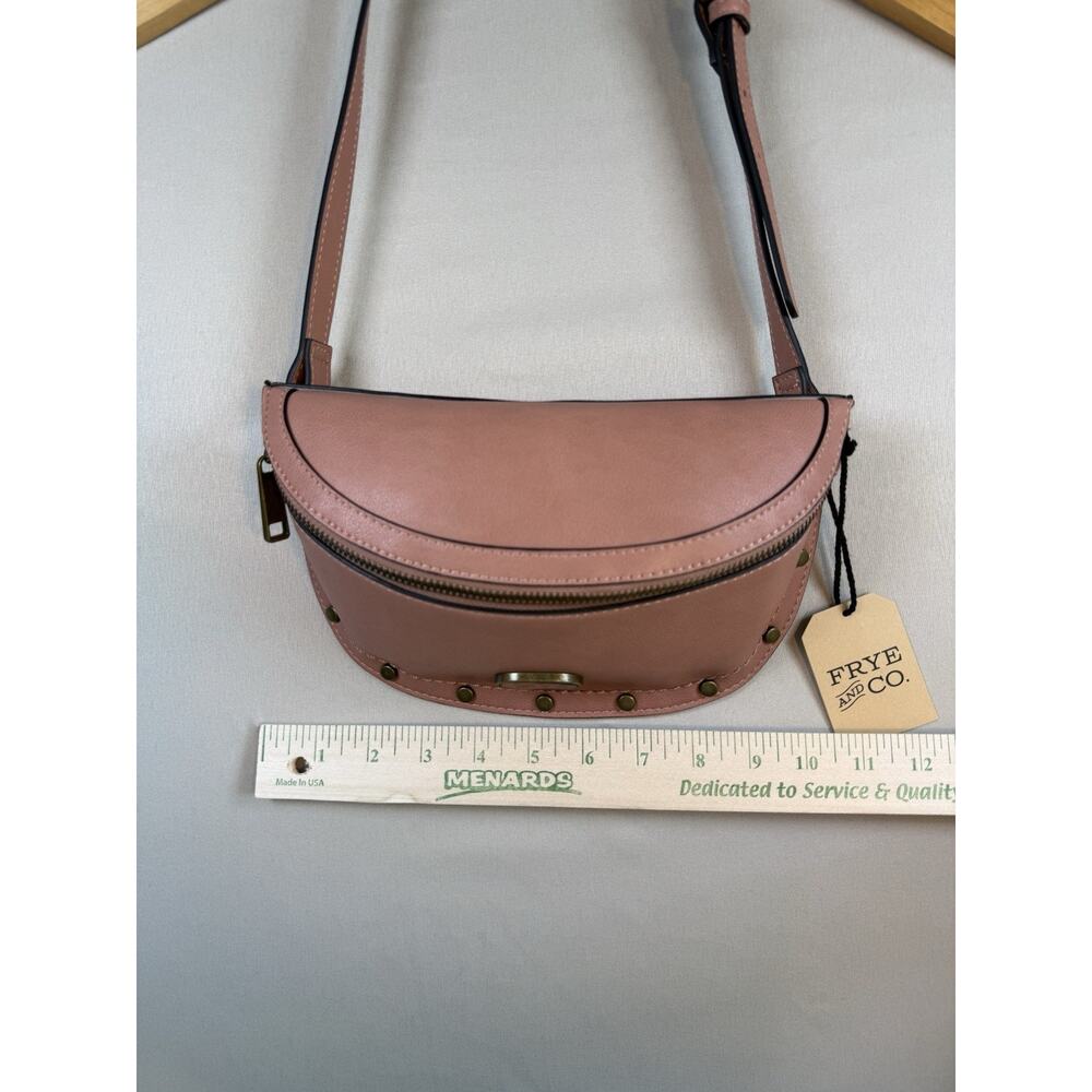 Frye & Co Blake Belt Bag Pink Cork Faux Leather Studded Crossbody New With Tag - Picture 9 of 13